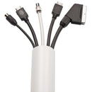 D-Line Decorative Desk Cord Cover, 60" x 2" x 1" Cover, White