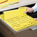Smead FasTab Hanging Folders, Letter Size, 1/3-Cut Tabs, Yellow, 20/Box