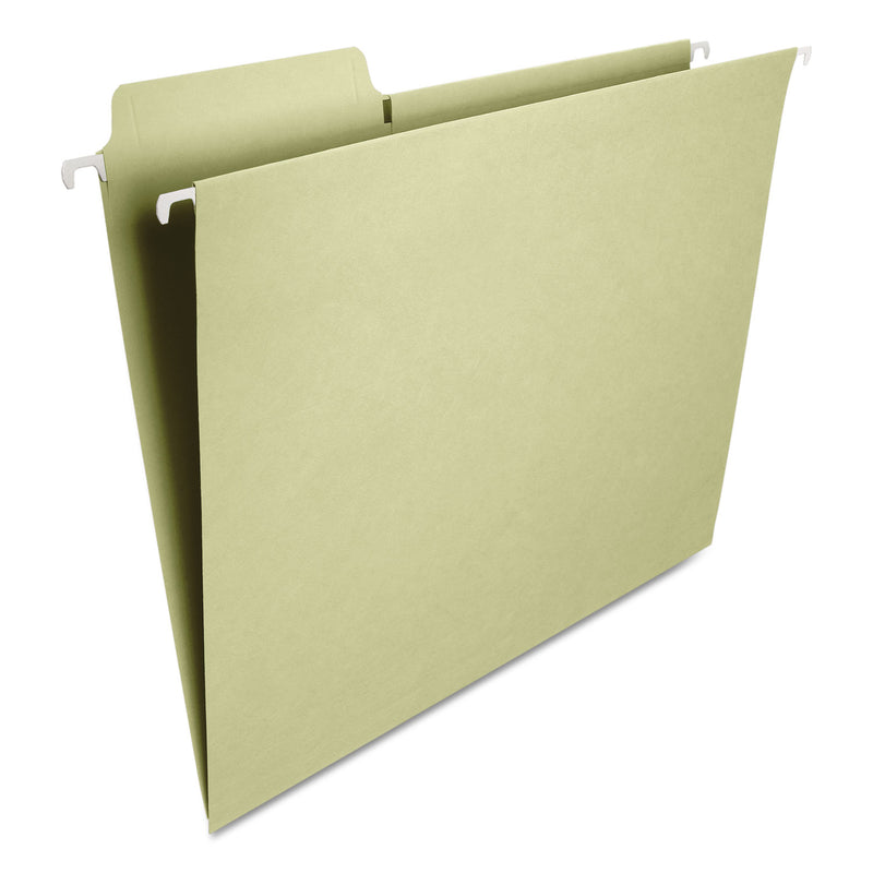 Smead FasTab Hanging Folders, Letter Size, 1/3-Cut Tabs, Moss, 20/Box