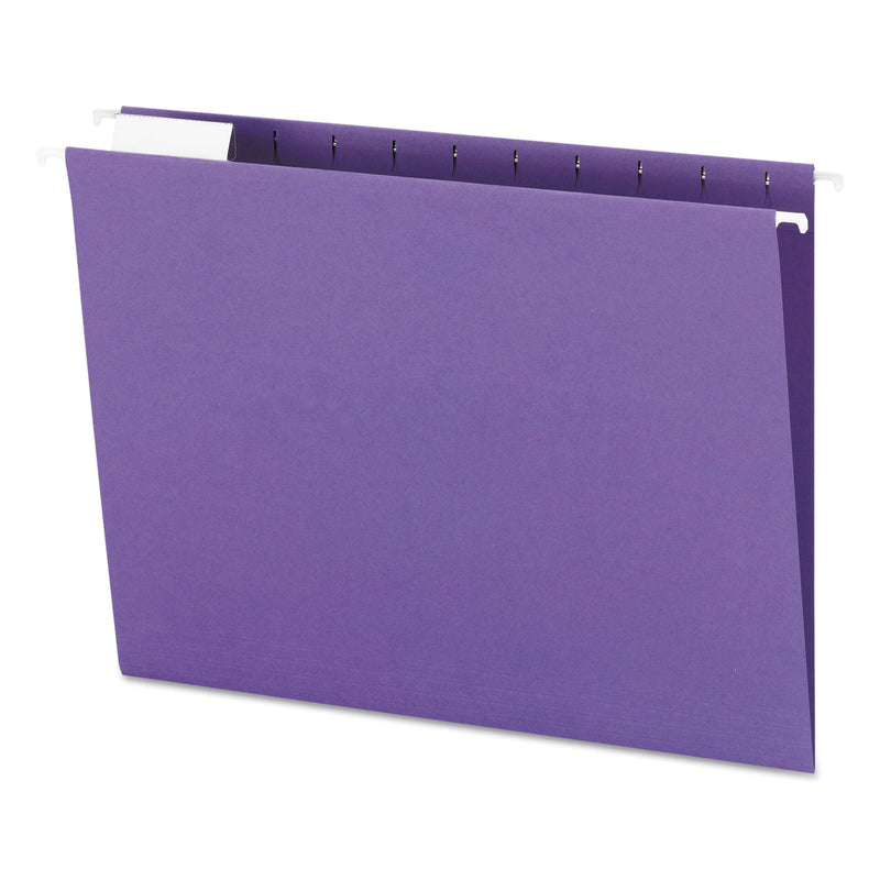 Smead Colored Hanging File Folders with 1/5 Cut Tabs, Letter Size, 1/5-Cut Tabs, Purple, 25/Box