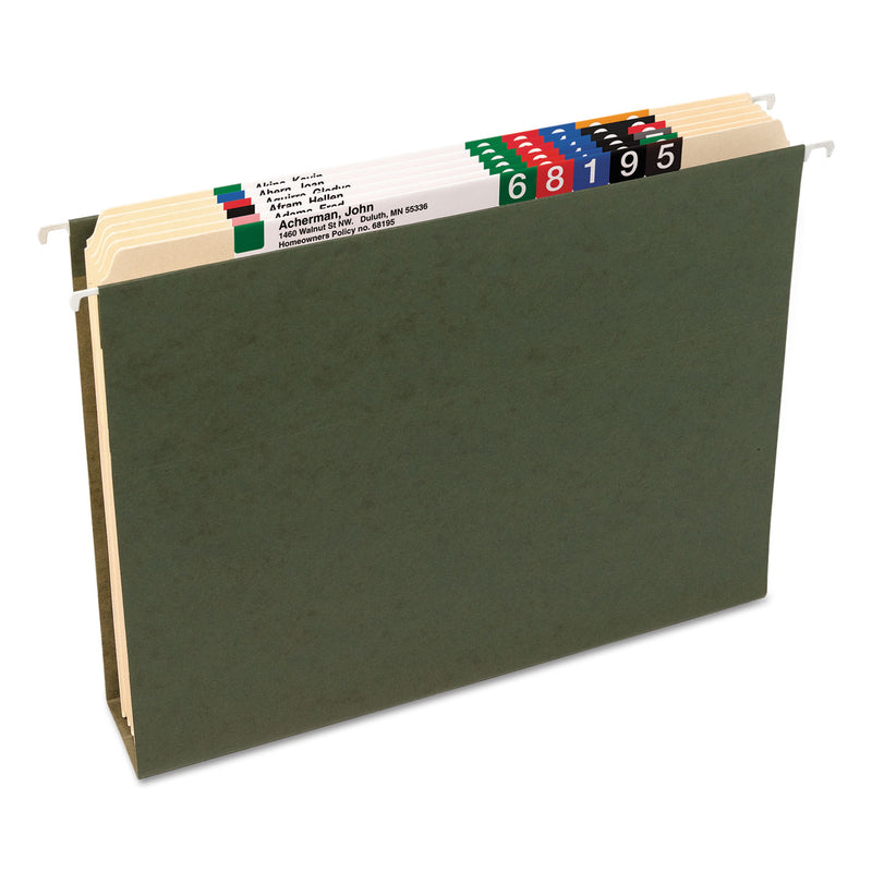 Smead Box Bottom Hanging File Folders, 3" Capacity, Letter Size, Standard Green, 25/Box