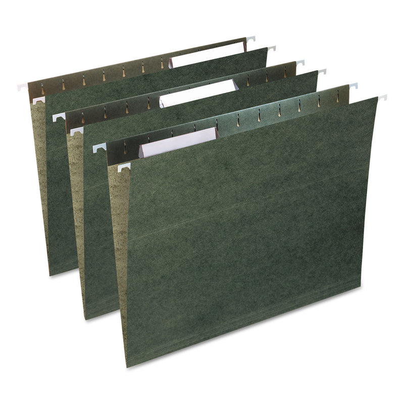 Smead Poly Index Tabs and Inserts For Hanging File Folders, 1/3-Cut, White/Clear, 3.5" Wide, 25/Pack