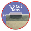 Smead 100% Recycled Hanging File Folders, Letter Size, 1/5-Cut Tabs, Standard Green, 25/Box