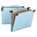 Smead FasTab Hanging Pressboard Classification Folders, 1 Divider, Letter Size, Blue