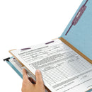 Smead FasTab Hanging Pressboard Classification Folders, 1 Divider, Letter Size, Blue
