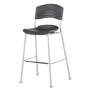 Iceberg CafeWorks Stool, Supports Up to 225 lb, Graphite Seat/Back, Silver Base
