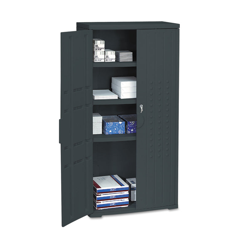 Iceberg Rough n Ready Storage Cabinet, Three-Shelf, 33 x 18 x 66, Black