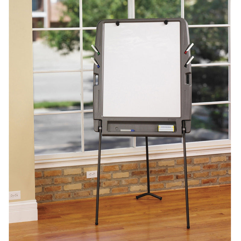 Iceberg Ingenuity Portable Flipchart Easel with Dry Erase Surface, Resin Surface Frame, 35 x 30 x 73, Charcoal