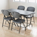 Iceberg Rough n Ready Commercial Folding Chair, Supports Up to 350 lb, Charcoal Seat/Back, Silver Base