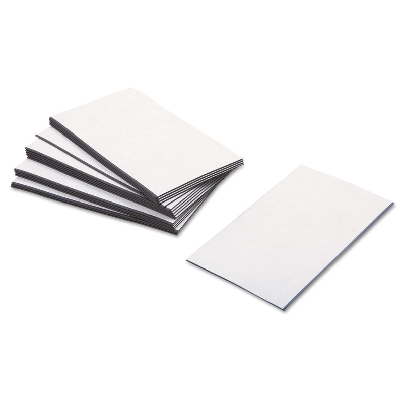 ZEUS Business Card Magnets, 2 x 3.5, White, Adhesive Coated, 25/Pack