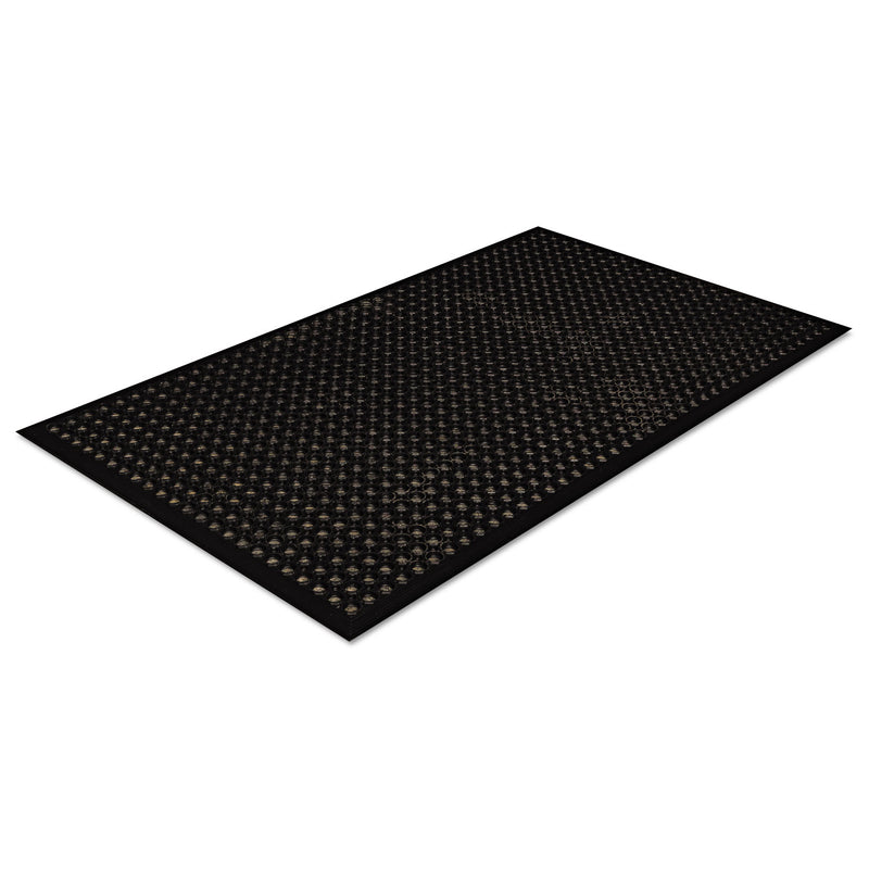 Crown Safewalk-Light Drainage Safety Mat, Rubber, 36 x 60, Black
