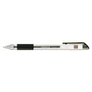 Universal Comfort Grip Gel Pen, Stick, Medium 0.7 mm, Black Ink, Clear Barrel, Dozen