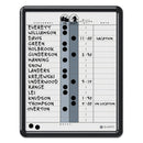 Quartet Employee In/Out Board, Porcelain, 11 x 14, Gray, Black Plastic Frame