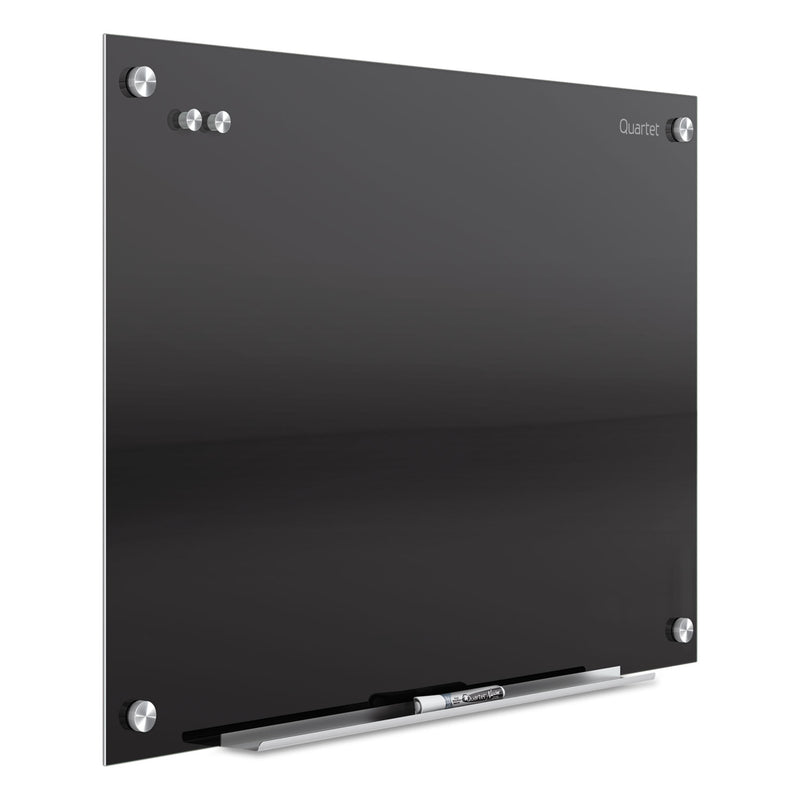 Quartet Infinity Magnetic Glass Marker Board, 36 x 24, Black