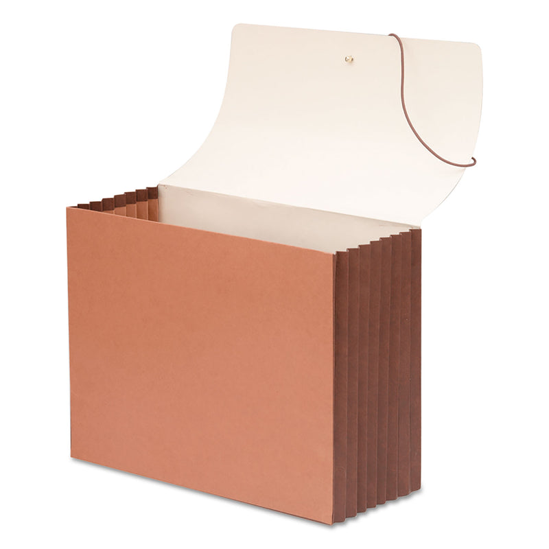 Smead TUFF Expanding Wallets, 7" Expansion, 1 Section, Elastic Cord Closure, Legal Size, Redrope