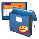 Smead Poly Premium Wallets, 5.25" Expansion, 1 Section, Elastic Cord Closure, Letter Size, Navy Blue