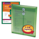 Smead Poly String and Button Interoffice Envelopes, Open-End (Vertical), 9.75 x 11.63, Transparent Green, 5/Pack