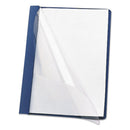 Smead Clear Front Report Cover, Double-Prong Fastener, 0.5" Capacity, 8.5 x 11, Clear/Dark Blue, 25/Box