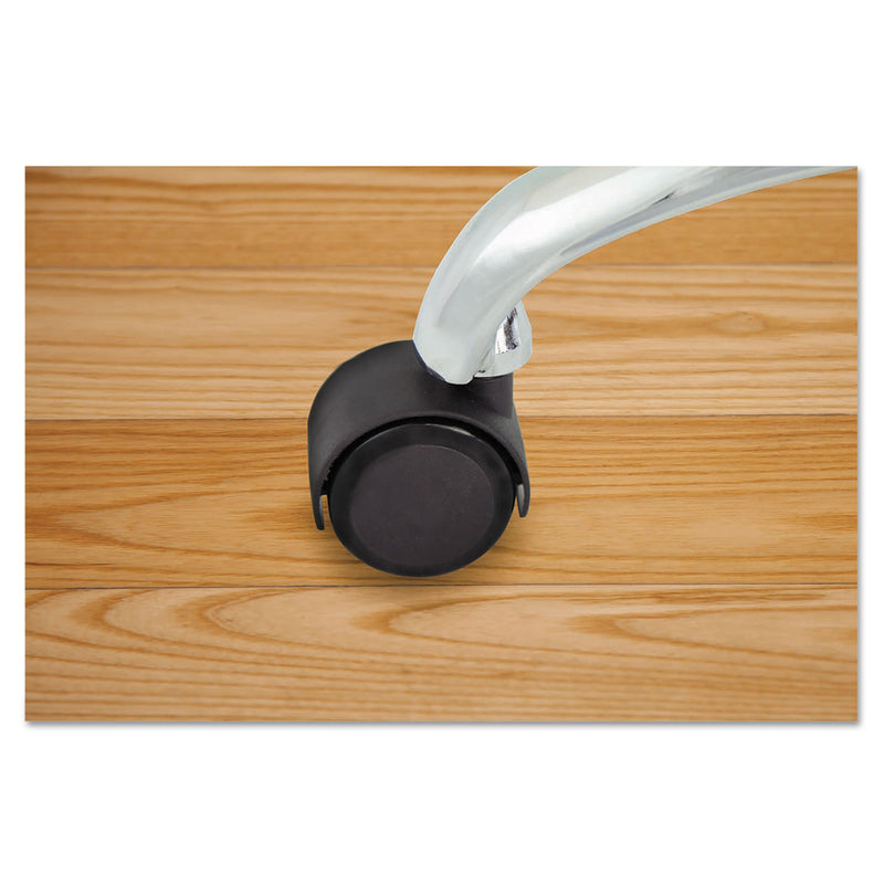 Master Caster Duet Dual Wheels, Grip Ring Type C Stem, 2" Soft Polyurethane Wheel, Matte Black, 5/Set