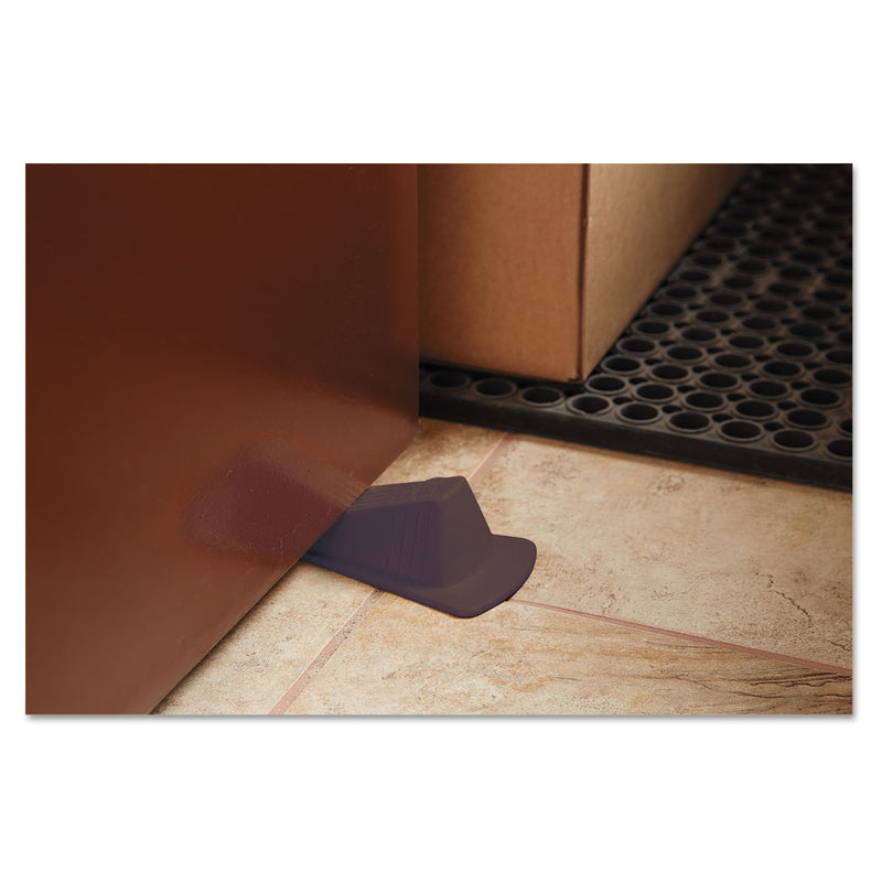 Master Caster Giant Foot Doorstop, No-Slip Rubber Wedge, 3.5w x 6.75d x 2h, Brown