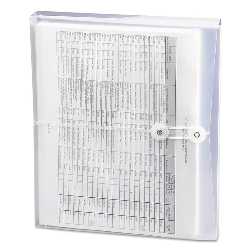 Smead Poly String and Button Interoffice Envelopes, Open-Side (Horizontal), 9.75 x 11.63, Clear, 5/Pack