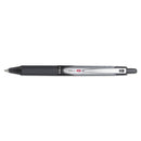 Pilot VBall RT Liquid Ink Roller Ball Pen, Retractable, Fine 0.7 mm, Black Ink, Black/White Barrel