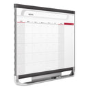 Quartet Prestige 2 Magnetic Total Erase Monthly Calendar, 36 x 24, Graphite Color Frame