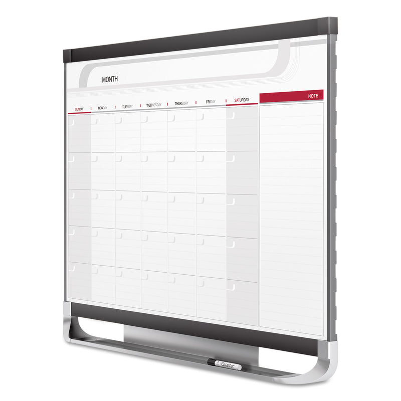 Quartet Prestige 2 Magnetic Total Erase Monthly Calendar, 36 x 24, Graphite Color Frame