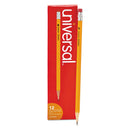 Universal #2 Woodcase Pencil, HB (#2), Black Lead, Yellow Barrel, Dozen