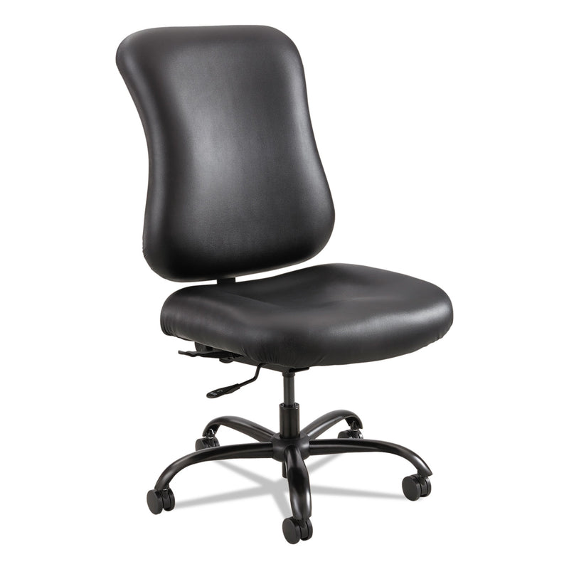 Safco Optimus High Back Big and Tall Chair, Vinyl, Supports Up to 400 lb, 19" to 22" Seat Height, Black
