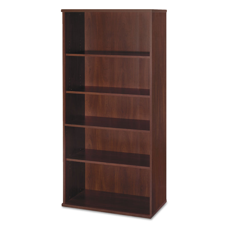 Bush Series C Collection Bookcase, Five-Shelf, 35.63w x 15.38d x 72.78h, Hansen Cherry
