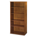 Bush Series C Collection Bookcase, Five-Shelf, 35.63w x 15.38d x 72.78h, Natural Cherry