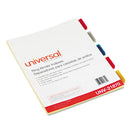 Universal Insertable Tab Index, 5-Tab, 11 x 8.5, Buff, Assorted Tabs, 6 Sets