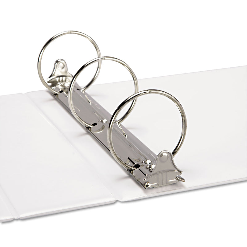 Universal Ledger-Size Round Ring Binder with Label Holder, 3 Rings, 3" Capacity, 11 x 17, White