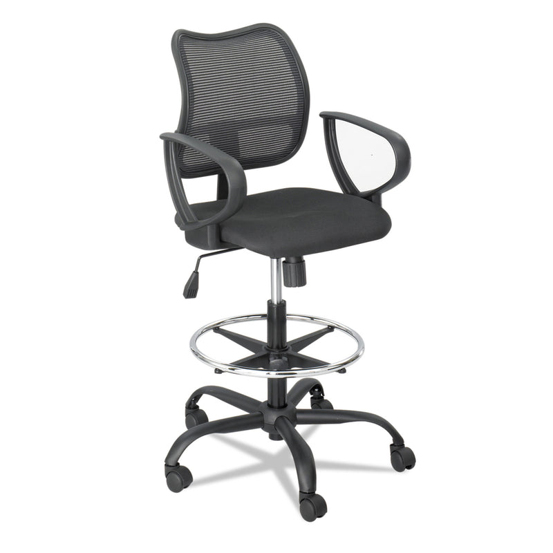 Safco Vue Series Mesh Extended-Height Chair, Supports Up to 250 lb, 23" to 33" Seat Height, Black Fabric
