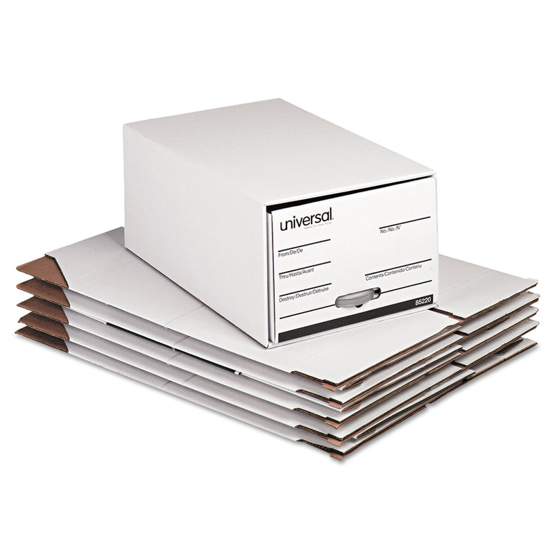 Universal Economy Storage Drawer Files, Legal Files, White, 6/Carton