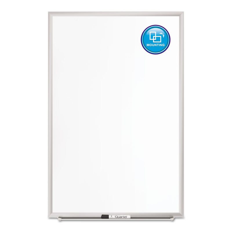 Quartet Classic Series Porcelain Magnetic Board, 60 x 36, White, Silver Aluminum Frame