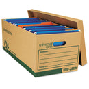 Universal Recycled Heavy-Duty Record Storage Box, Letter Files, Kraft/Green, 12/Carton