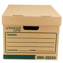 Universal Recycled Heavy-Duty Record Storage Box, Letter/Legal Files, Kraft/Green, 12/Carton