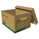 Universal Recycled Heavy-Duty Record Storage Box, Letter Files, Kraft/Green, 12/Carton