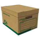 Universal Recycled Heavy-Duty Record Storage Box, Letter Files, Kraft/Green, 12/Carton