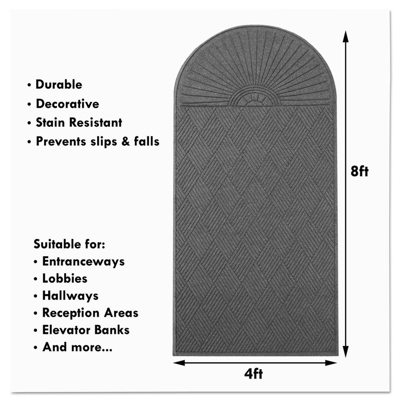 Guardian EcoGuard Diamond Floor Mat, Single Fan, 48 x 96, Charcoal