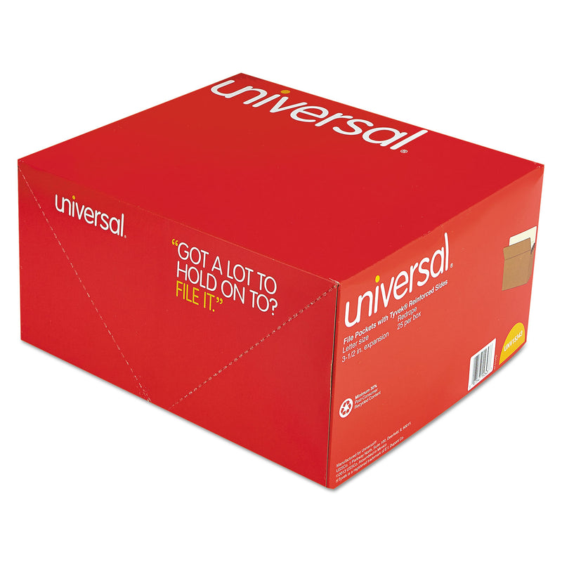 Universal Redrope Expanding File Pockets, 3.5" Expansion, Letter Size, Redrope, 25/Box