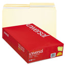 Universal Double-Ply Top Tab Manila File Folders, 1/2-Cut Tabs: Assorted, Legal Size, 0.75" Expansion, Manila, 100/Box