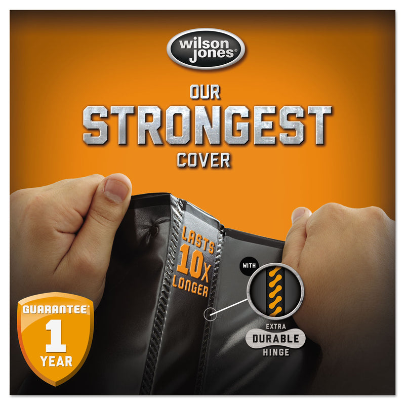 Wilson Jones Heavy-Duty Round Ring View Binder with Extra-Durable Hinge, 3 Rings, 1.5" Capacity, 11 x 8.5, Red