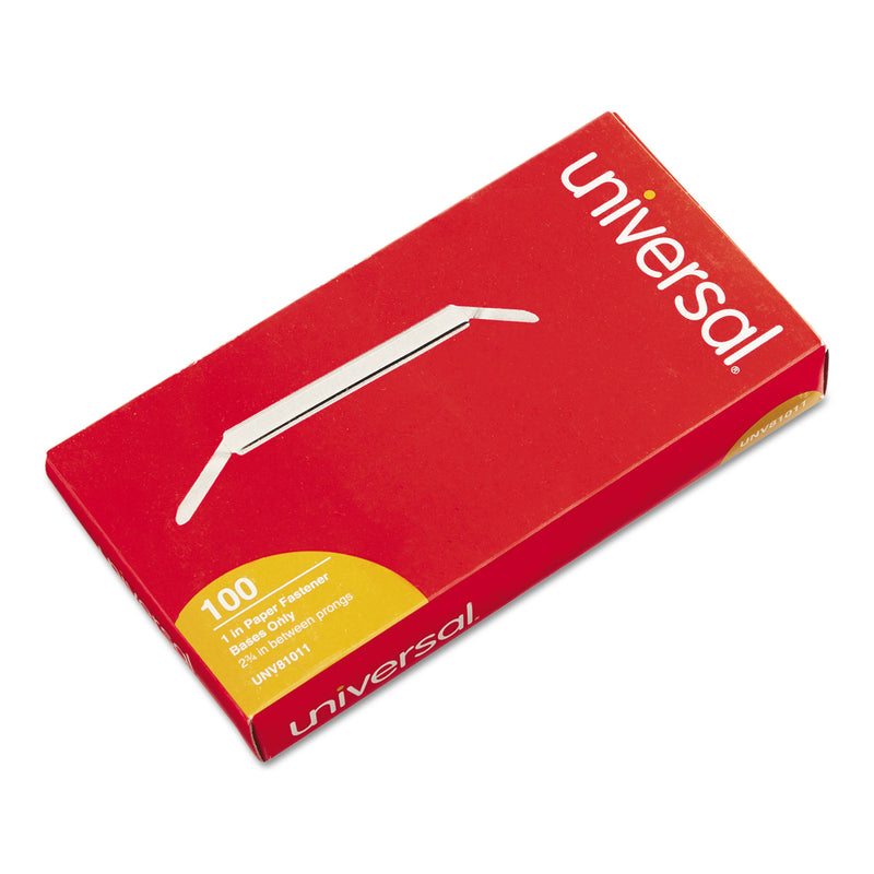 Universal Two-Piece Two-Prong Paper Fastener Bases, 1" Capacity, 2.75" Center to Center, Silver, 100/Box