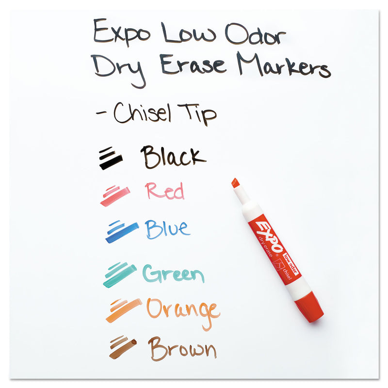 EXPO Low-Odor Dry Erase Marker and Organizer Kit, Broad Chisel Tip, Assorted Colors, 6/Set