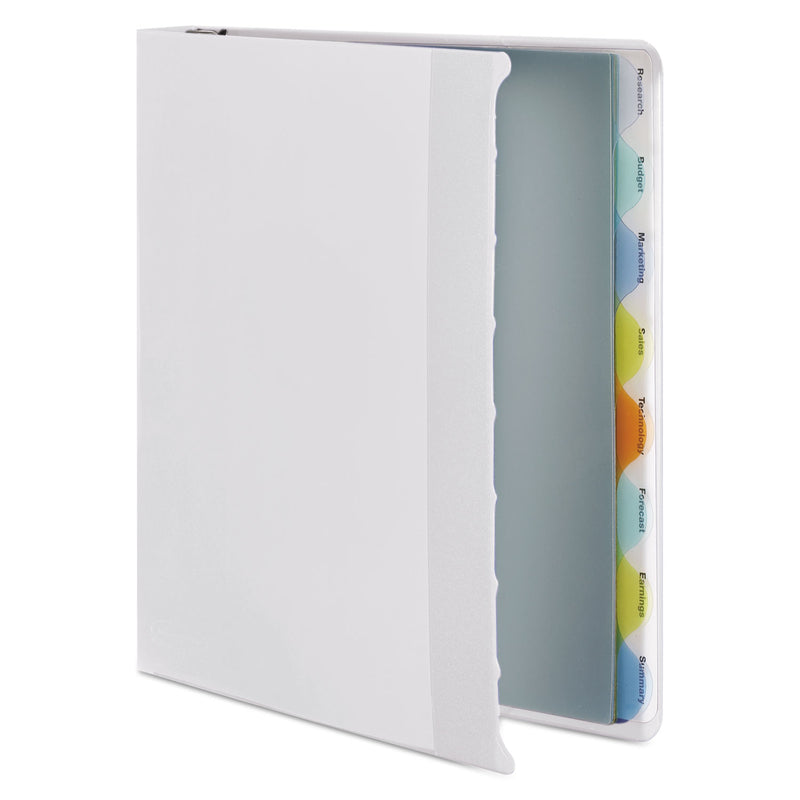 Wilson Jones View-Tab Presentation Round Ring View Binder With Tabs, 3 Rings, 1" Capacity, 11 x 8.5, White