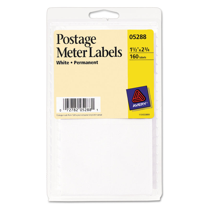 Avery Postage Meter Labels For Pitney-Bowes Postage Machines, 1.5 x 2.75, White, 4/Sheet, 40 Sheets/Pack, (5288)