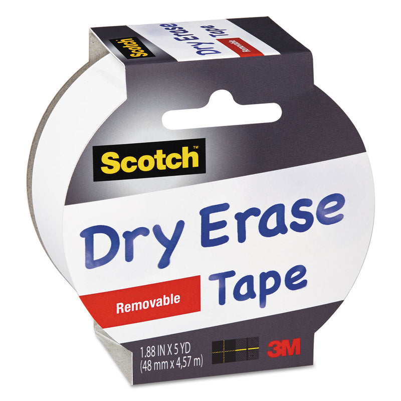 Scotch Dry Erase Tape, 3" Core, 1.88" x 5 yds, White